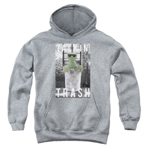 Sesame Street Talkin Trash Youth Pullover Hoodie Sweatshirt Athletic Heather