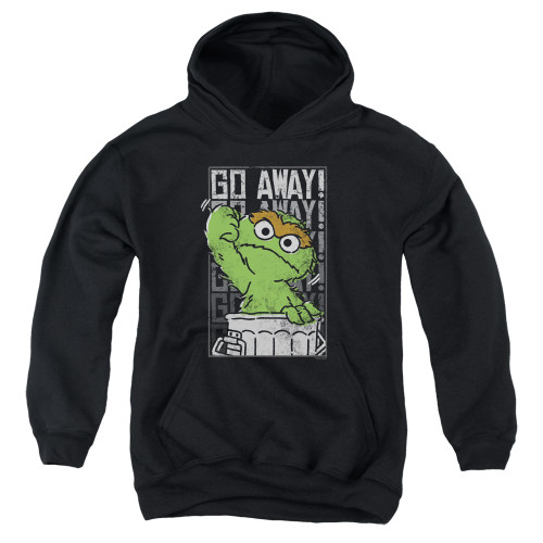 Sesame Street Go Away Youth Pullover Hoodie Sweatshirt Black