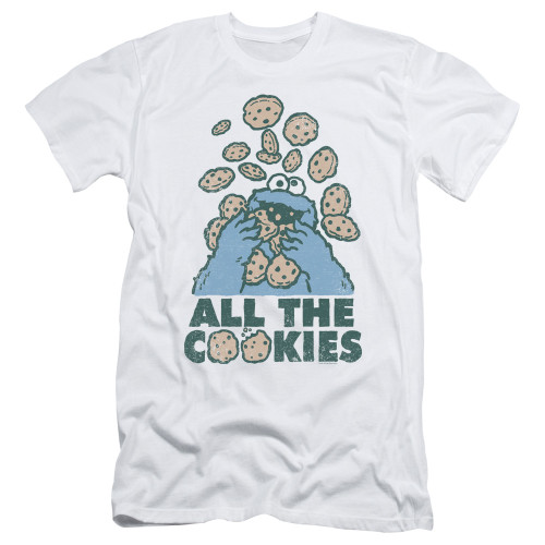 Sesame Street All The Cookies Adult 30/1 T-Shirt White