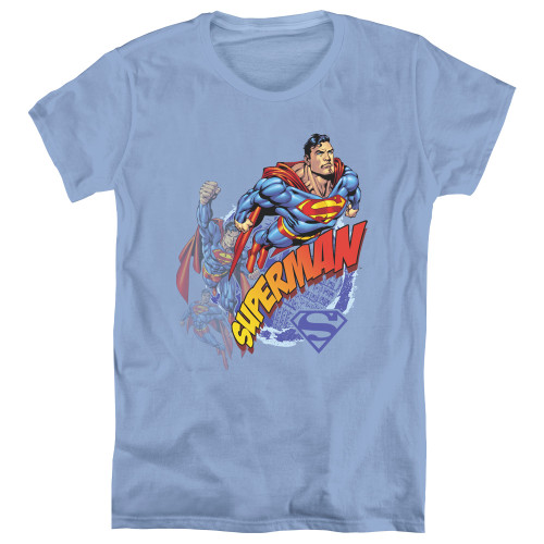 Superman Up Up And Away Women's T-Shirt Carolina Blue