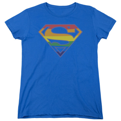 Superman Prismatic Shield Women's T-Shirt Royal Blue