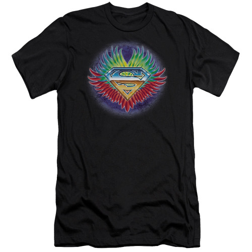 Superman Don't Stop Believing Premium Canvas Adult Slim Fit 30/1 T-Shirt Black