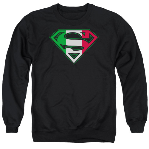 Superman Italian Shield Adult Crewneck Sweatshirt Black