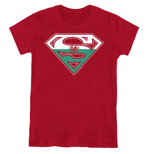 Superman Welsh Shield Women's T-Shirt Cardinal