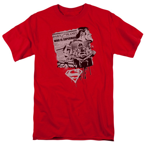 Superman Identity Adult 18/1 T-Shirt Red