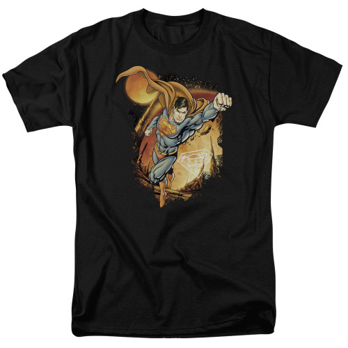 Superman Last Sons Adult 18/1 T-Shirt Black