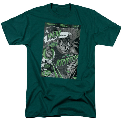 Superman The Man From Krypton Adult 18/1 T-Shirt Hunter Green