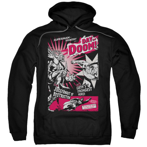 Superman Day Of Doom Adult Pullover Hoodie Sweatshirt Black