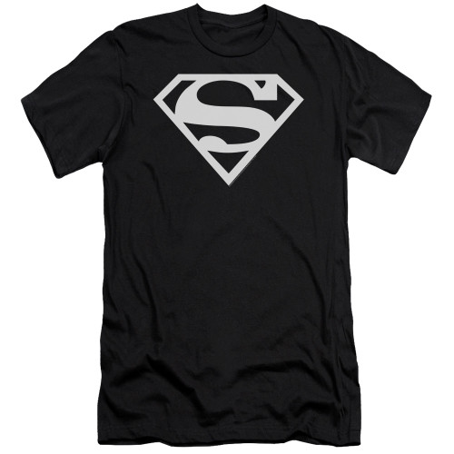 Superman Logo Premium Canvas Adult Slim Fit 30/1 T-Shirt Black