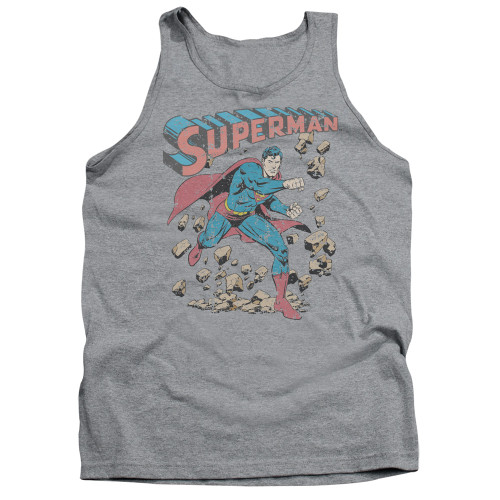Superman Mad At Rocks Adult Tank Top T-Shirt Athletic Heather Superman Mad At Rocks Adult Tank Top T-Shirt Athletic Heather