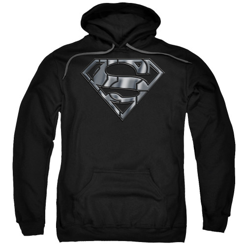 Superman Mech Shield Adult Pullover Hoodie Sweatshirt Black