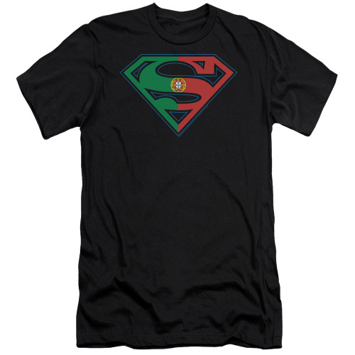 Superman Portugal Shield Premium Canvas Adult Slim Fit 30/1 T-Shirt Black