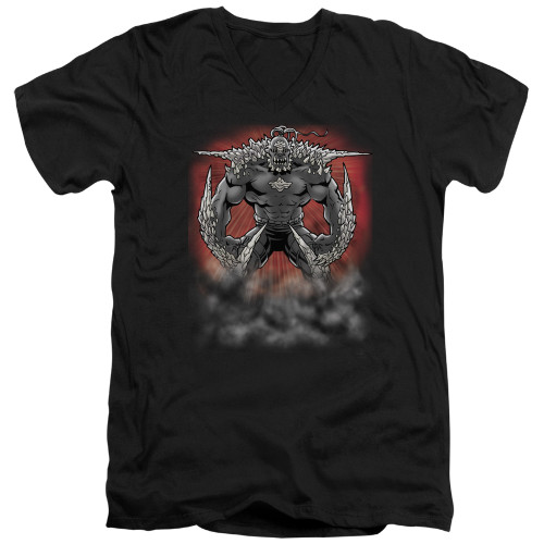 Superman Doomsday Dust Adult V-Neck T-Shirt Black