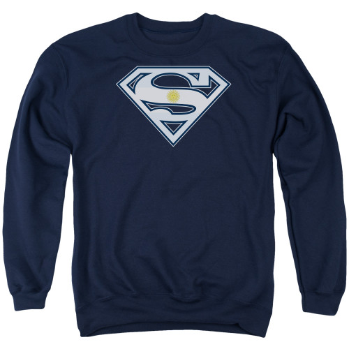 Superman Argentinian Shield Adult Crewneck Sweatshirt Navy