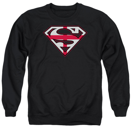 Superman English Shield Adult Crewneck Sweatshirt Black