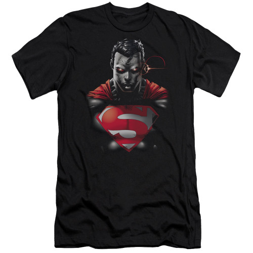 Superman Heat Vision Charged Premium Canvas Adult Slim Fit 30/1 T-Shirt Black