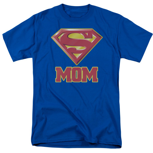 Superman Super Mom Adult 18/1 T-Shirt Royal Blue