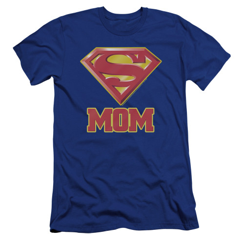 Superman Super Mom Premium Canvas Adult Slim Fit 30/1 T-Shirt Royal Blue