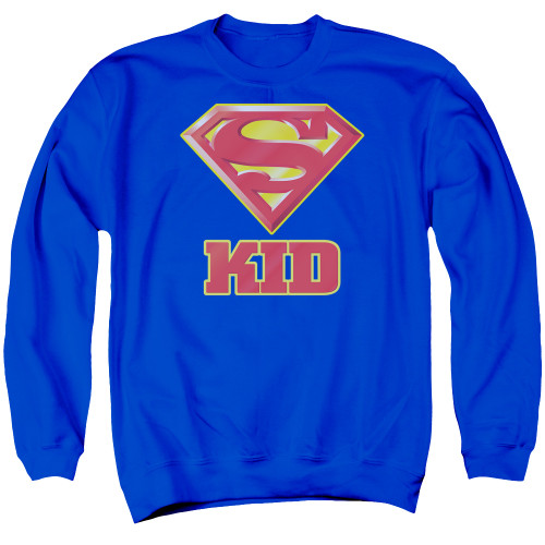 Superman Super Kid Adult Crewneck Sweatshirt Royal Blue