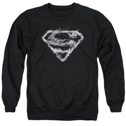 Superman Smoking Shield Adult Crewneck Sweatshirt Black