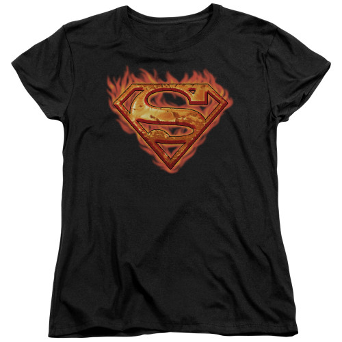 Superman Hot Metal Women's T-Shirt Black