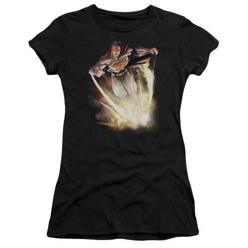 Superman Explosive Junior Women's Sheer T-Shirt Black