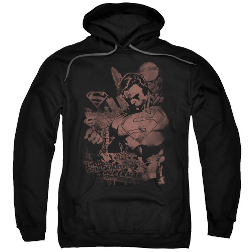 Superman Somber Power Adult Pullover Hoodie Sweatshirt Black