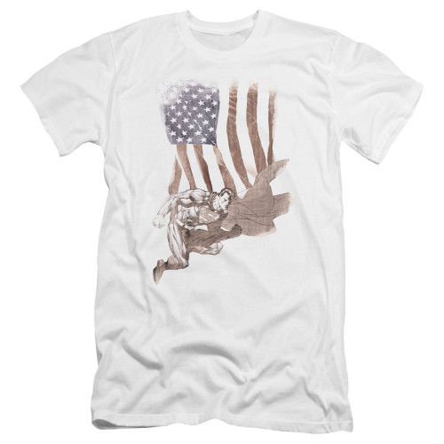 Superman Super American Premium Canvas SM Slim Fit 30/1 T-Shirt White Original