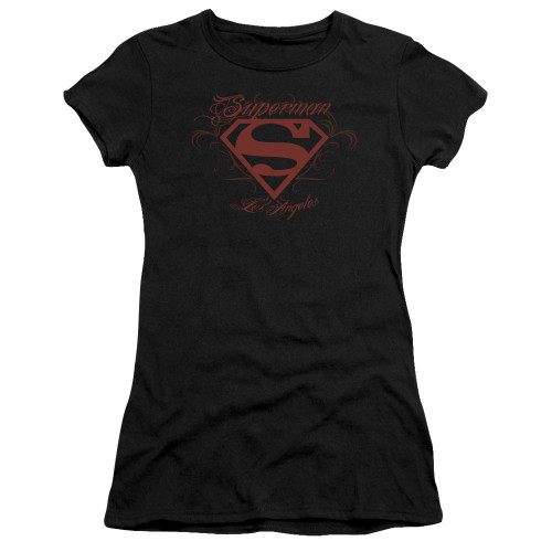 Superman LA Junior Women's Sheer T-Shirt Black