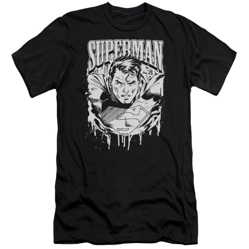 Superman Super Metal Premium Canvas Slim Fit 30/1 T-Shirt Black Original