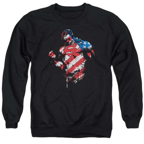 Superman The American Way Original Adult Crewneck Sweatshirt Black