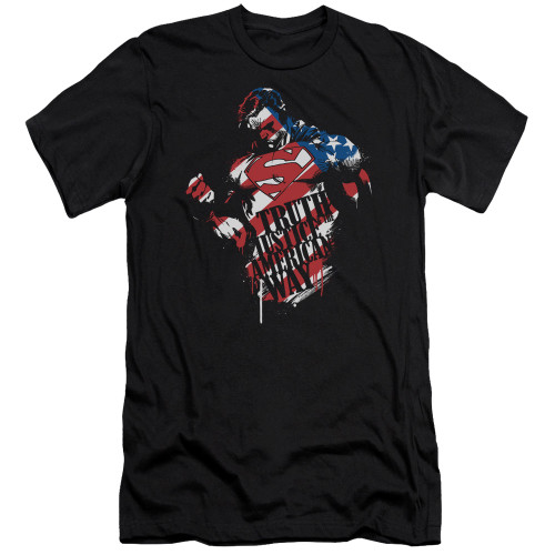Superman The American Way Adult 30/1 T-Shirt Black