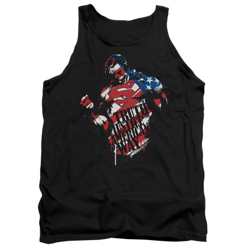 Superman The American Way Adult Tank Top T-Shirt Black