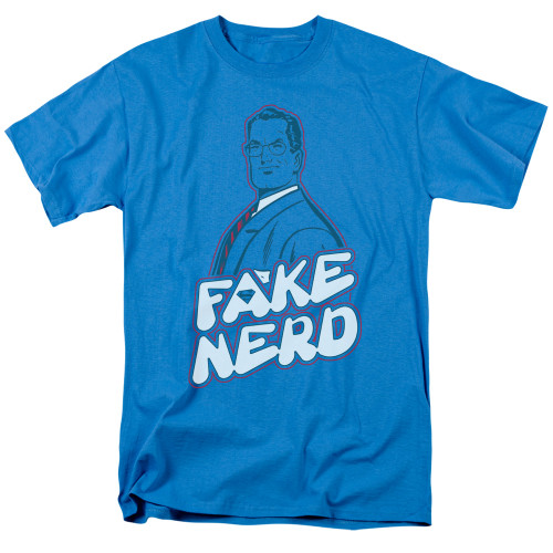 Superman Fake Nerd Adult 18/1 T-Shirt Turquoise