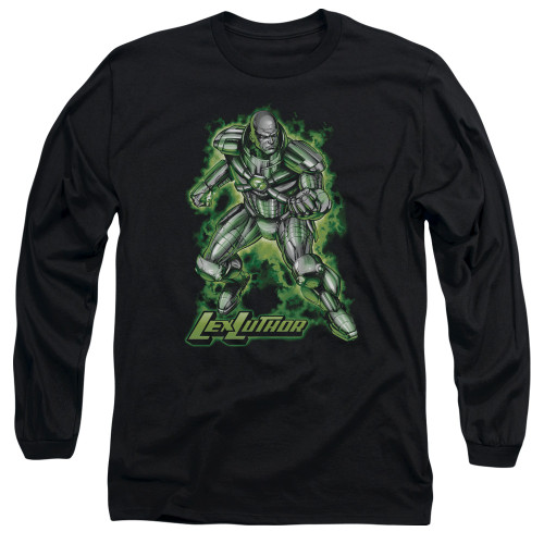 Superman Kryptonite Powered Adult Long Sleeve T-Shirt Black