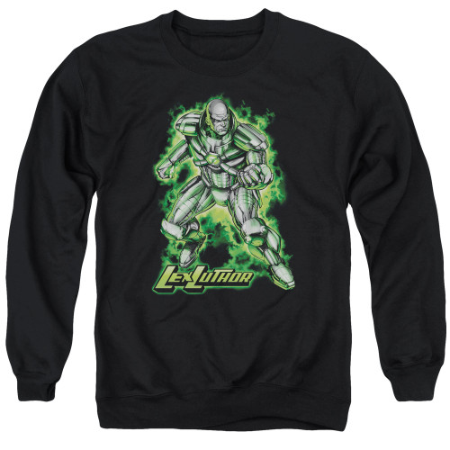 Superman Kryptonite Powered Adult Crewneck Sweatshirt Black