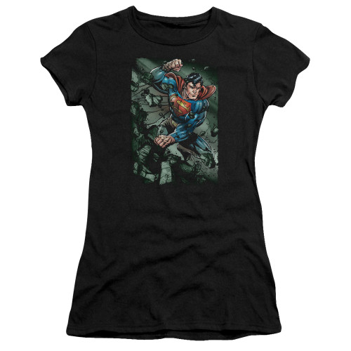 Superman Indestructible Junior Women's Sheer T-Shirt Black