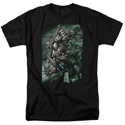 Superman Doomsday Destruction Adult 18/1 T-Shirt Black