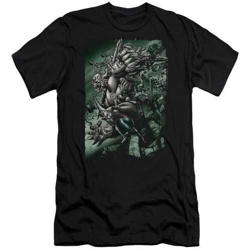 Superman Doomsday Destruction Premium Canvas Adult Slim Fit 30/1 T-Shirt Black