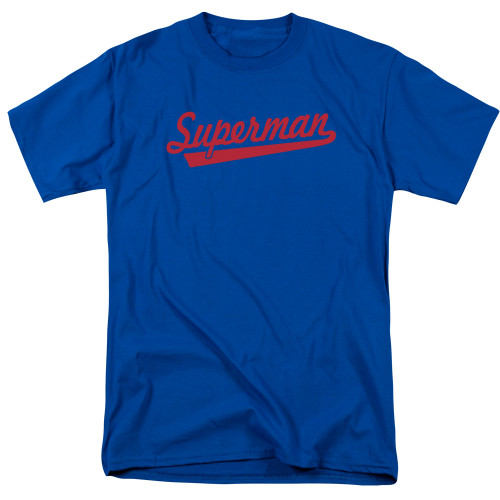 Superman S Tail Adult 18/1 T-Shirt Royal Blue