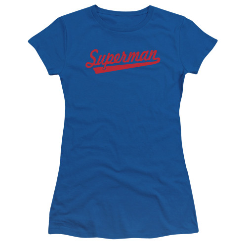 Superman S Tail Junior Women's Sheer T-Shirt Royal Blue
