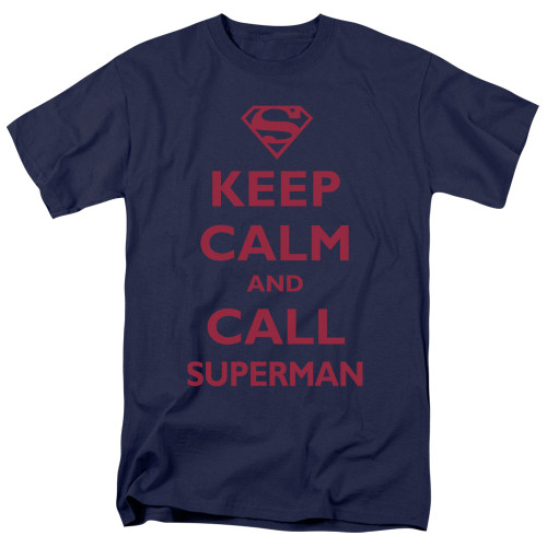 Superman Call Superman Adult 18/1 T-Shirt Navy