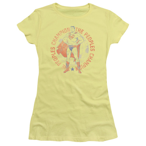 Superman Peoples Champion Junior Women's Sheer T-Shirt Banana