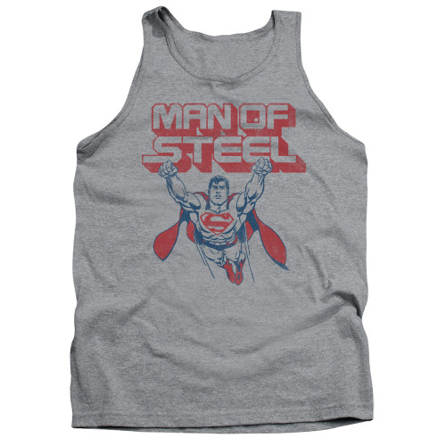 Superman Steel Retro Adult Tank Top T-Shirt Athletic Heather Superman Steel Retro Adult Tank Top T-Shirt Athletic Heather