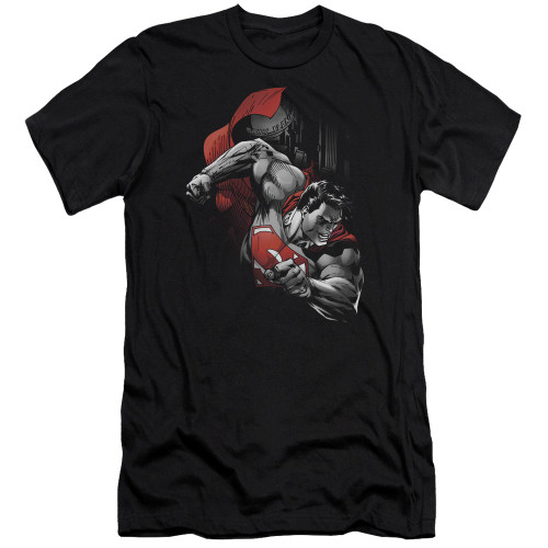 Superman My City Premuim Canvas Adult Slim Fit 30/1 T-Shirt Black