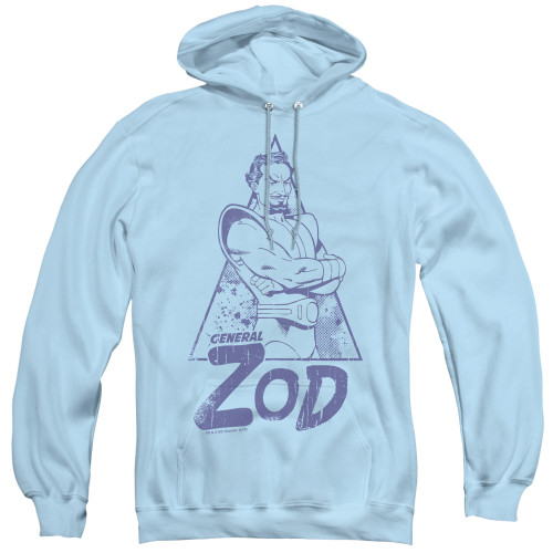 Superman Vintage Zod Adult Pullover Hoodie Sweatshirt Light Blue