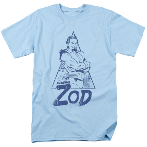 Superman Vintage Zod Adult 18/1 T-Shirt Light Blue