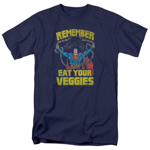 Superman Veggie Power Adult 18/1 T-Shirt Navy