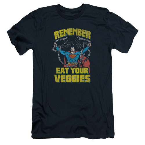Superman Veggie Power Adult 30/1 T-Shirt Navy