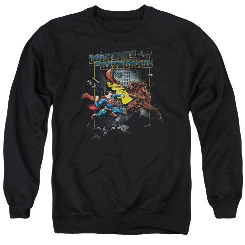 Superman Showdown Adult Crewneck Sweatshirt Black